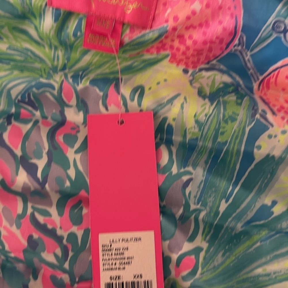 Lilly Pulitzer palm Paradise vest in Zanzibar blue XXS NWT - Picture 11 of 12